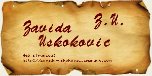 Zavida Uskoković vizit kartica